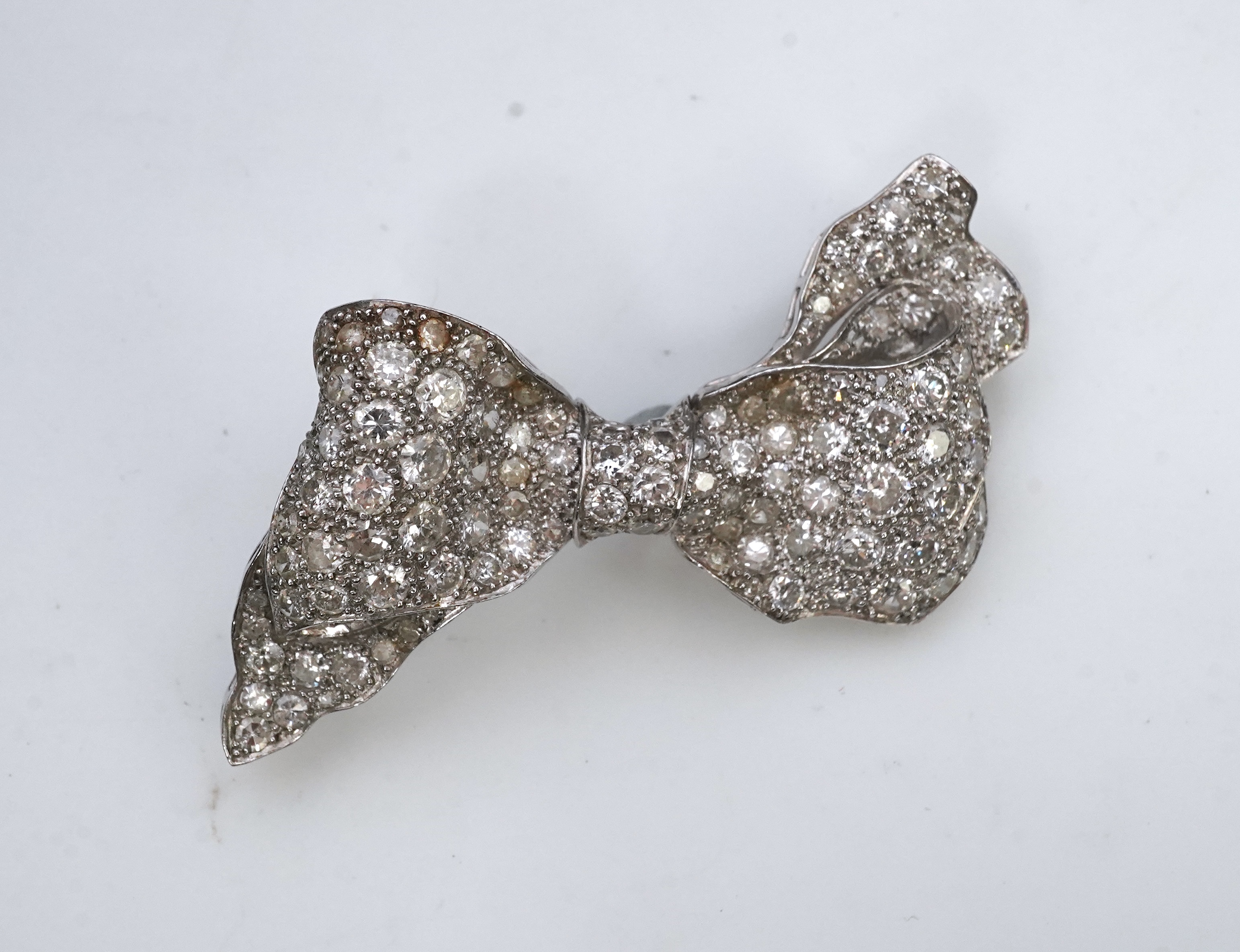 A diamond brooch, mid 20th century